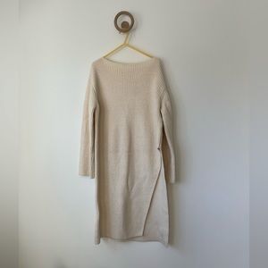 Zara Cream Tunic Sweater with Slit